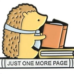 NEW Kids Enamel Pin Hedgehog Book